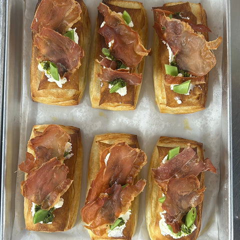 Prosciutto, Red Pepper and Goat Cheese Danish