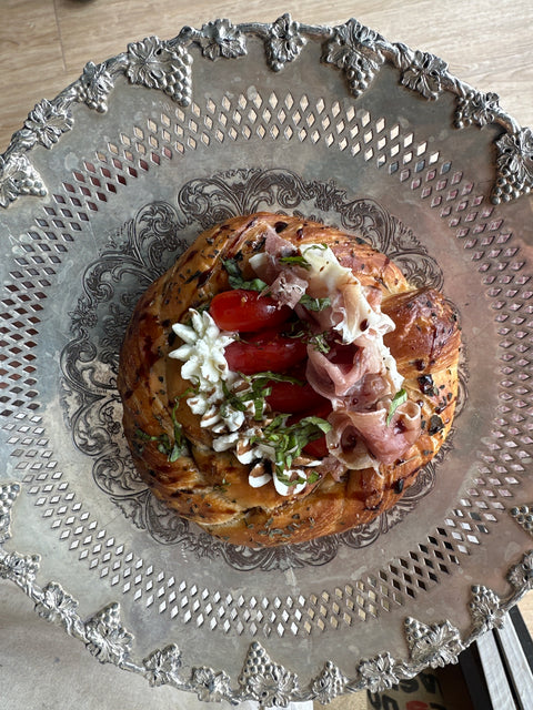 Prosciutto & Goat Cheese Caprese Savoury Nest