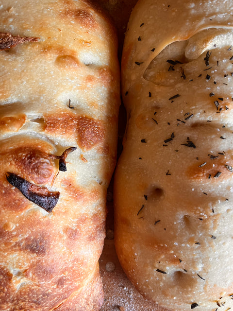 Roasted Garlic and Basil Focaccia