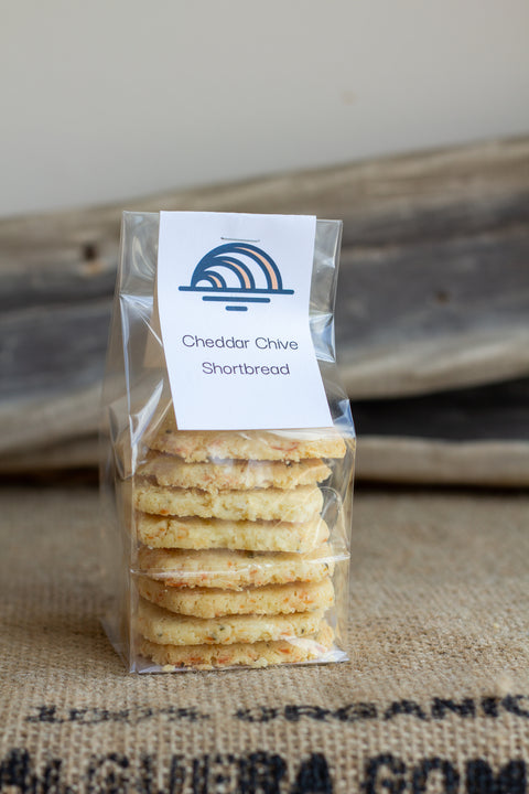 Cheddar Chive Shortbread Cookies